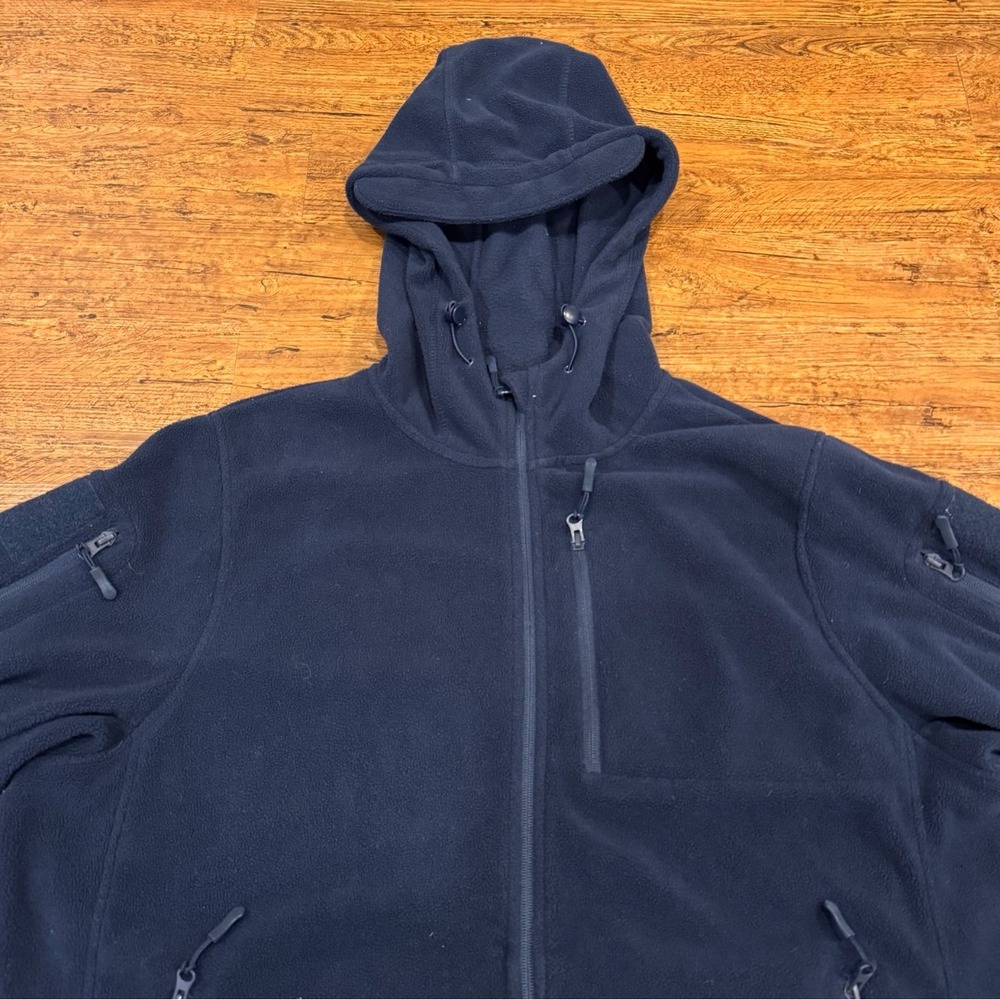 BAERSkin Blue Outdoor Hiking Full Zip Fleece Tactical Hoodie Jacket Men's 2XL